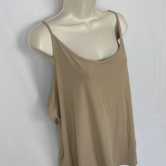 Susan Graver Liquid Knit Tank Top Womens 3X Smoothing Essentials Neutral Tan - Picture 2 of 10